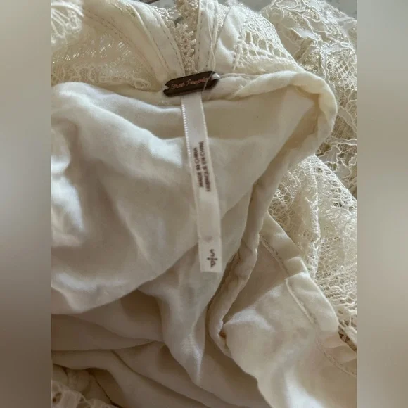 Free People Dint you Dare ivory Lace Sleeveless Dress size s/p - Picture 10 of 10